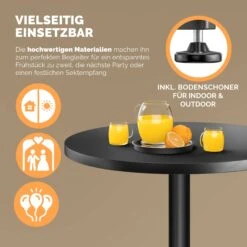 Stehtisch Schwarz Alu Ø60cm Klappbar, Höhenverstellbar -GartenMeister Verkäufe 4de49017e7001d6abebd0e028e265b92 07 109703 on dts amz high de 1 1