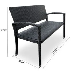 Polyrattan Gartenbank Schwarz 122x58x87cm -GartenMeister Verkäufe 55ceaf7dfd7107df72445b672e68c821 de 103286d 3 1