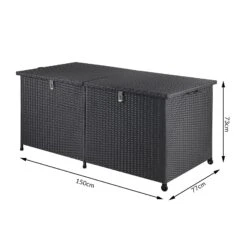 Polyrattan-Auflagenbox Schwarz 150x77x73cm Mit Rollen 38 Polyrattan-Auflagenbox Schwarz 150x77x73cm Mit Rollen -GartenMeister Verkäufe 57f6dc9b3832f07e66a7b51f87dd9c79 de 108343d 4