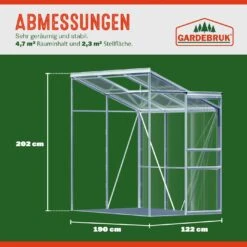 Alu Beistellgewächshaus 190x122x202cm Mit Fundament -GartenMeister Verkäufe 5b2ea5f4d508782323e437020fa4ef2d 04 991464 on dts web low de 1