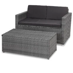 Polyrattan Zweisitzer-Sofa Grau Mit Ottomane -GartenMeister Verkäufe 5cb9bcff1bc84b958caab9821f3e303b de 994203d 12 1