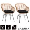 Polyrattan Korbsessel 2er-Set Natur