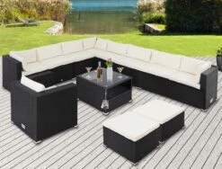 Polyrattan Ecklounge XXXL Schwarz/Creme Inkl. Kissen -GartenMeister Verkäufe 610393918004677c2d91da3ca282d133 de 995175d 13 1