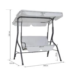 Hollywoodschaukel Hellgrau Mit Sonnendach -GartenMeister Verkäufe 619acfa2361929eaf053b63607b91e4a de 107952d 6
