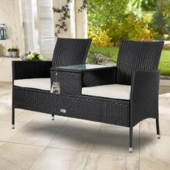 Polyrattan Kino Bank Schwarz 143x55x88cm -GartenMeister Verkäufe 658b88a5ddd8836d9fd213e4fa26c1b4 de 106763d 11