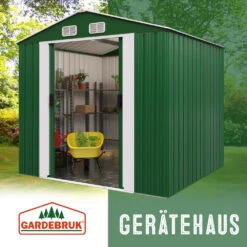 Geräteschuppen Grün Metall 312x257x177,5cm -GartenMeister Verkäufe 661f7e3f9c2aed4f03589d50ab9a2986 de 990744d 27 1
