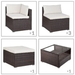 Polyrattan Ecklounge Braun/Creme Dicke Rückenpolster -GartenMeister Verkäufe 68db060962b98f3418ebff5b80de0f9e de 995173d 7 1