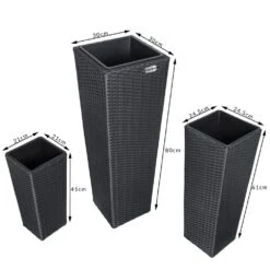 Polyrattan Blumentopf 3er-Set Schwarz -GartenMeister Verkäufe 69106027034b05aab24c9b8cd17b954f de 106644d 5