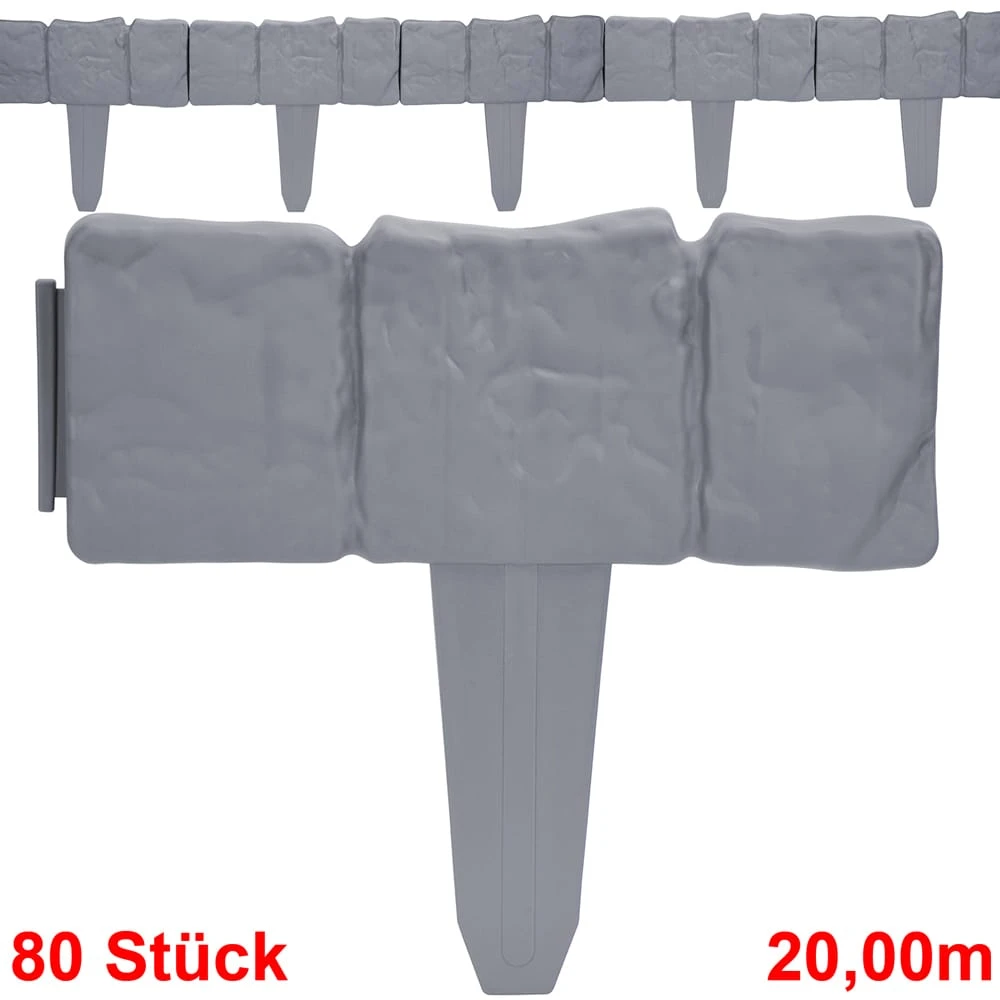 Beeteinfassung 8er-Set Granitoptik 20m 3 Beeteinfassung 8er-Set Granitoptik 20m – Bild 3