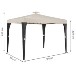 Polyrattan Pavillon Schwarz/Creme 3x3m -GartenMeister Verkäufe 6c8377b50fe20ec001831ee0e8d4dcfe de 992856d 1 1