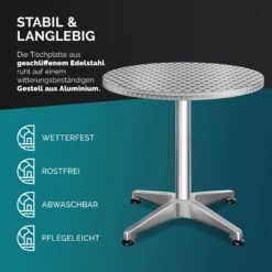 Stehtisch Silber Alu Ø60cm Höhenverstellbar -GartenMeister Verkäufe 71981a0890ca277df8ba22193c386f2f 3 high