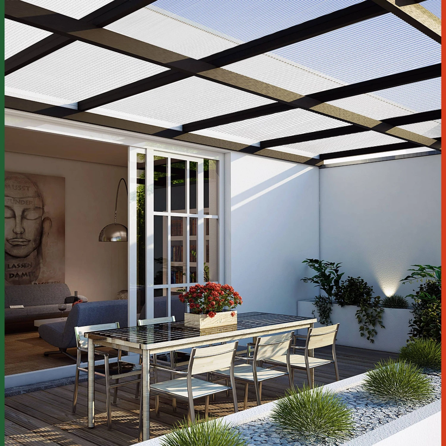 Hohlkammerstegplatten 14er-Set Transparent 10,25m² 8 Hohlkammerstegplatten 14er-Set Transparent 10,25m² – Bild 8