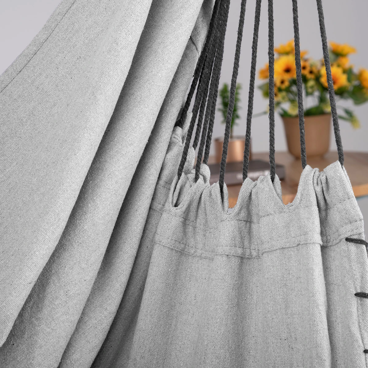 Hängesessel Hellgrau 170x100x150cm 5 Hängesessel Hellgrau 170x100x150cm – Bild 5