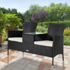 Polyrattan Kino Bank Schwarz 143x55x88cm -GartenMeister Verkäufe 760985979f135c7b70aa55396c08f33c de 106763d 12