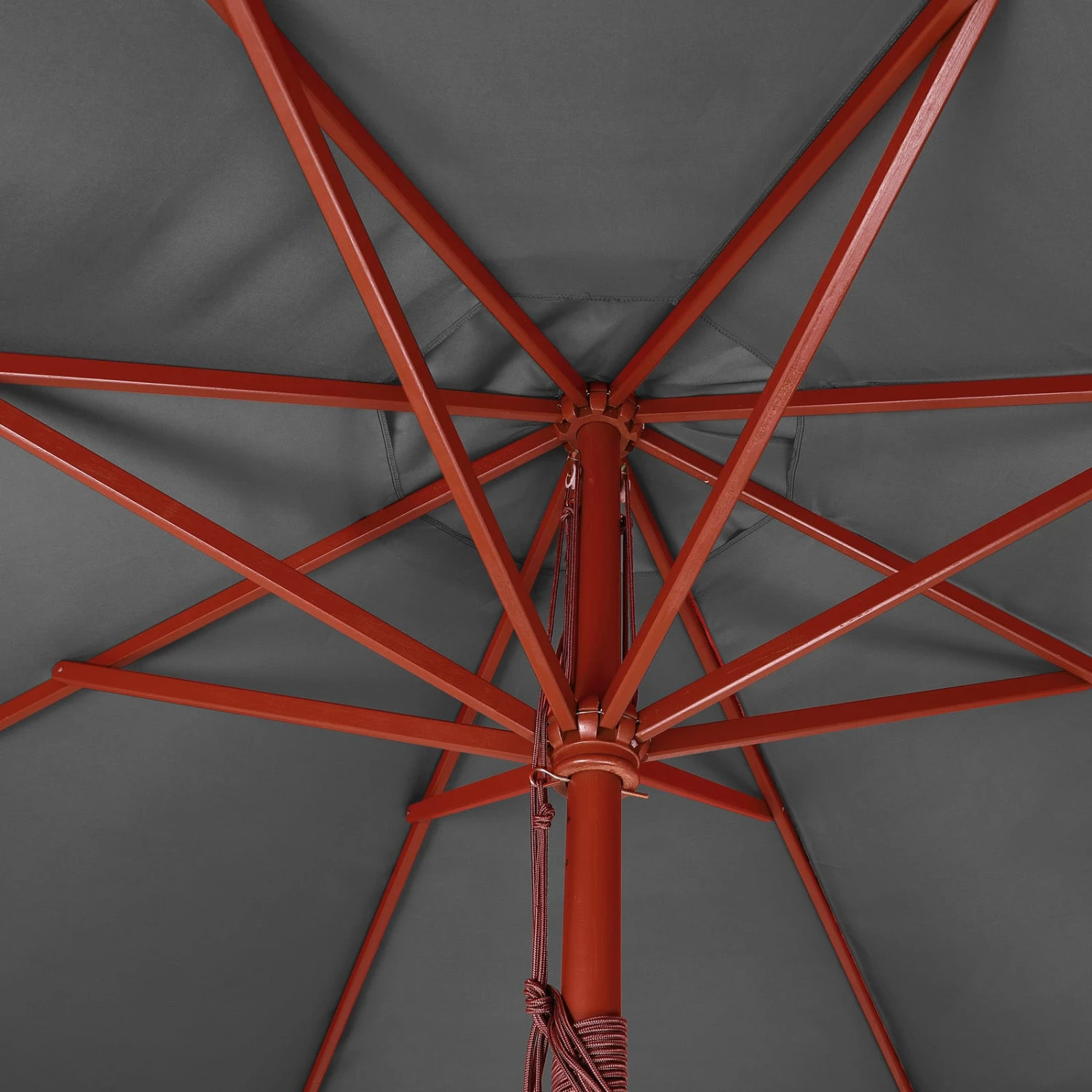 Sonnenschirm Anthrazit Holz Ø330cm UV-Schutz 50+ 5 Sonnenschirm Anthrazit Holz Ø330cm UV-Schutz 50+ – Bild 5