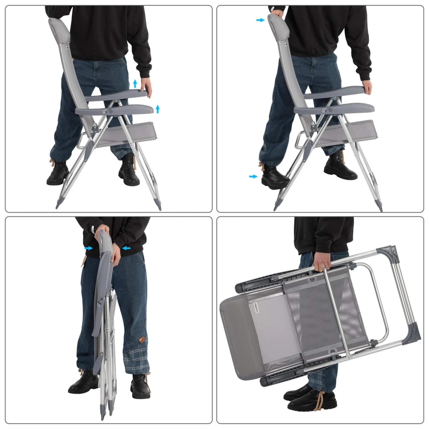 Gartenstuhl 4er-Set Silber Alu 3 Gartenstuhl 4er-Set Silber Alu – Bild 3