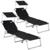 Sonnenliege Hawaii 2er-Set Anthrazit Alu 195x60x30cm