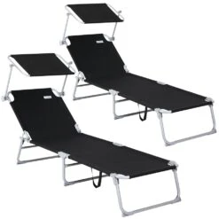 Sonnenliege Hawaii 2er-Set Anthrazit Alu 195x60x30cm