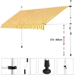 Klemmmarkise Gelb/Weiß 400cm -GartenMeister Verkäufe 7c007f1ec2e19865aa6cffb25060b45c de 108293g 1