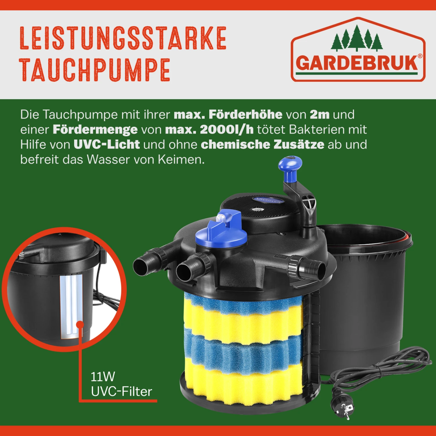 Teichdruckfilter Komplettset 2.000L/h 10 Teichdruckfilter Komplettset 2.000L/h – Bild 10