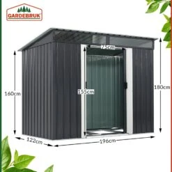 Geräteschuppen Anthrazit Metall 196x122x180cm -GartenMeister Verkäufe 7d282eaa4907b2561824ceedf183c8ac de 993483d 14 1