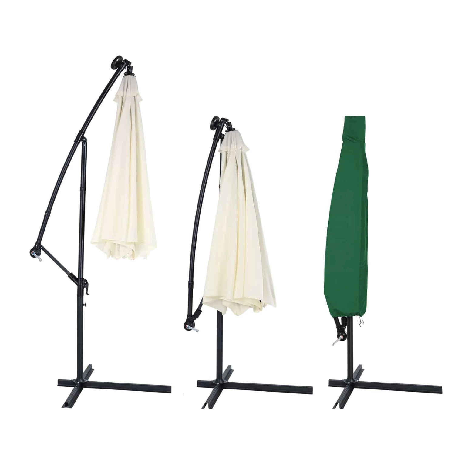 Abdeckung Ampelschirm Sonnenschirm Grün 3,5m 3 Abdeckung Ampelschirm Sonnenschirm Grün 3,5m – Bild 3