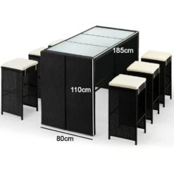 Polyrattan Bar-Set Rio 7-tlg. Schwarz Inkl. Sitzauflagen -GartenMeister Verkäufe 7feb5cd5eb50ad309a66b53f6c327458 de 991074d 10 1