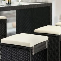 Polyrattan Bar-Set Rio 7-tlg. Schwarz Inkl. Sitzauflagen -GartenMeister Verkäufe 803f397c3ca5459e91e5fdce5419c520 de 991074d 6 1