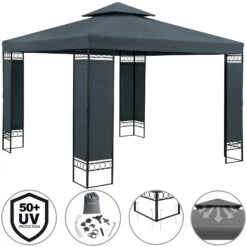 Pavillon Lorca Anthrazit 3x3m -GartenMeister Verkäufe 80ffb6fe136e3e87b2e5fe3b0a589689 de 108722g 1