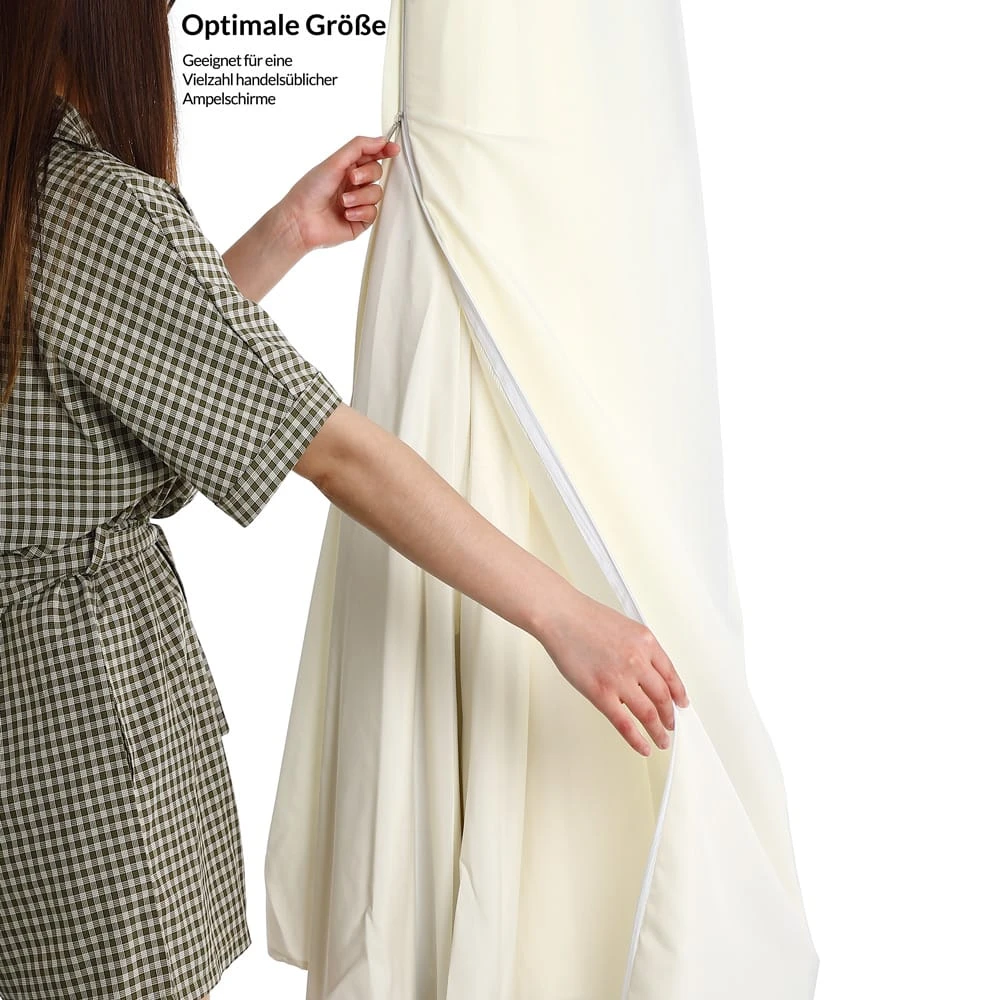Abdeckung Ampelschirm Beige 3m Reißverschluss 3 Abdeckung Ampelschirm Beige 3m Reißverschluss – Bild 3