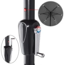 LED Solar Sonnenschirm Athen Anthrazit Ø330cm -GartenMeister Verkäufe 87e01558b6bda91f63ebf33c2ca8c997 de 107007d 6