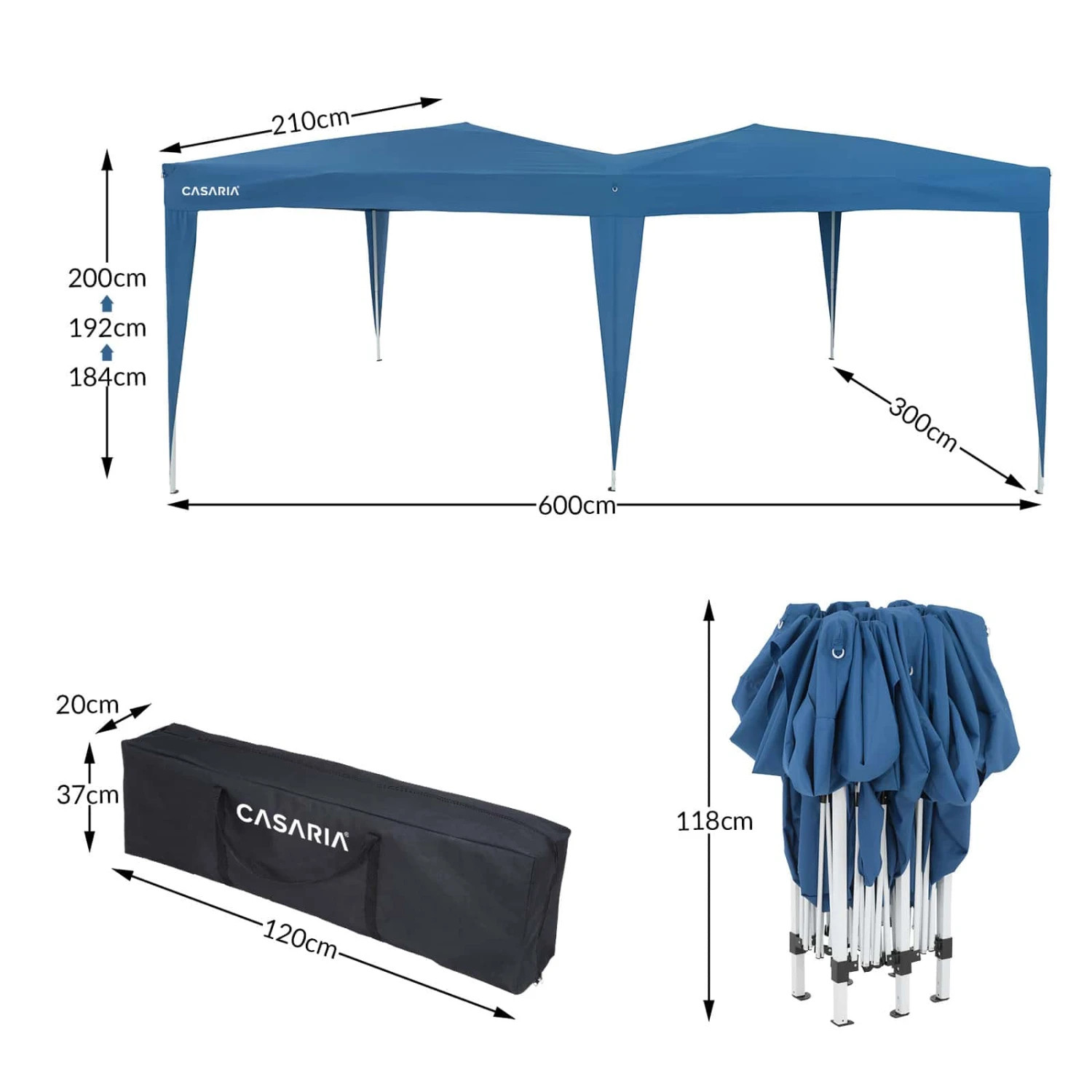 Faltpavillon Blau 3x6m UV-Schutz 50+ 2 Faltpavillon Blau 3x6m UV-Schutz 50+ – Bild 2