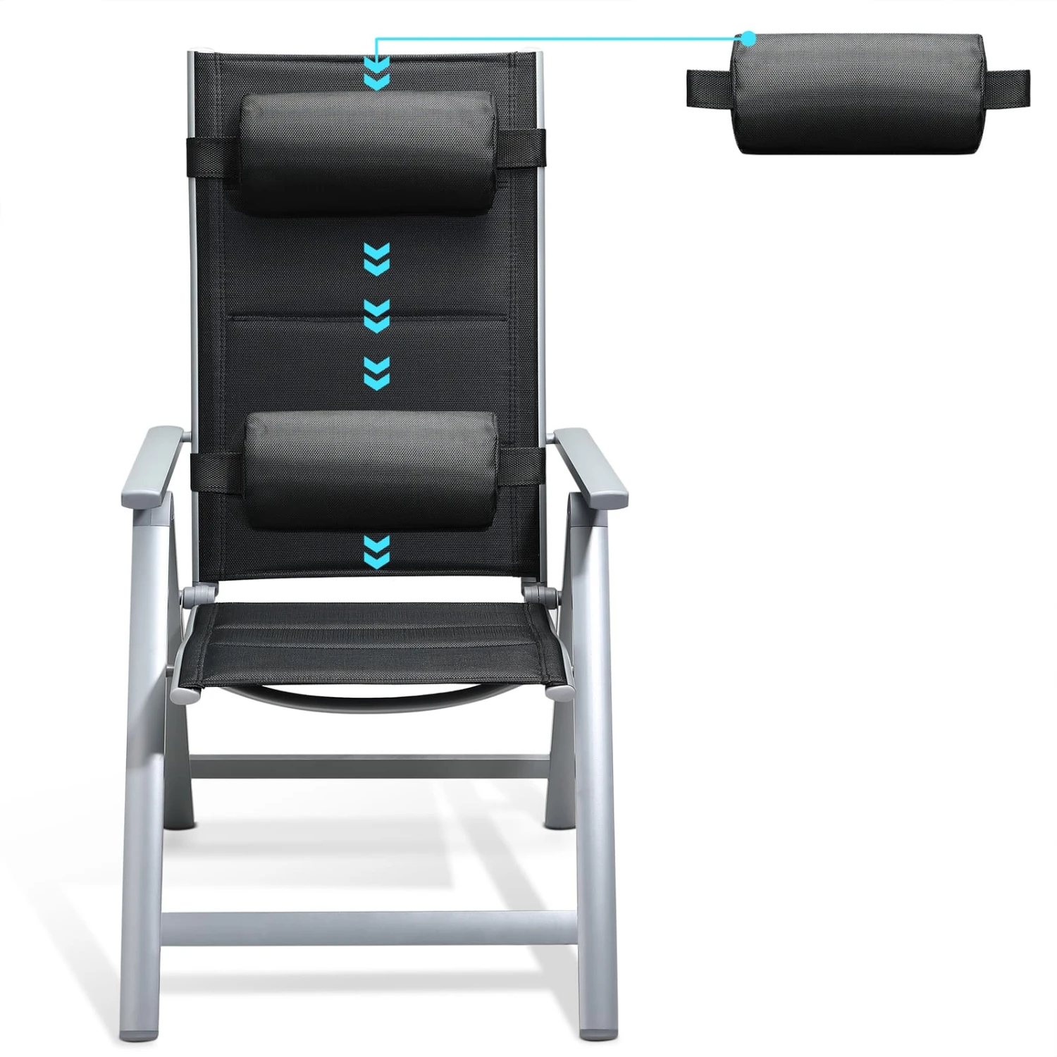 Gartenstuhl Bern Premium 2er-Set Silber Gepolstert 5 Gartenstuhl Bern Premium 2er-Set Silber Gepolstert – Bild 5