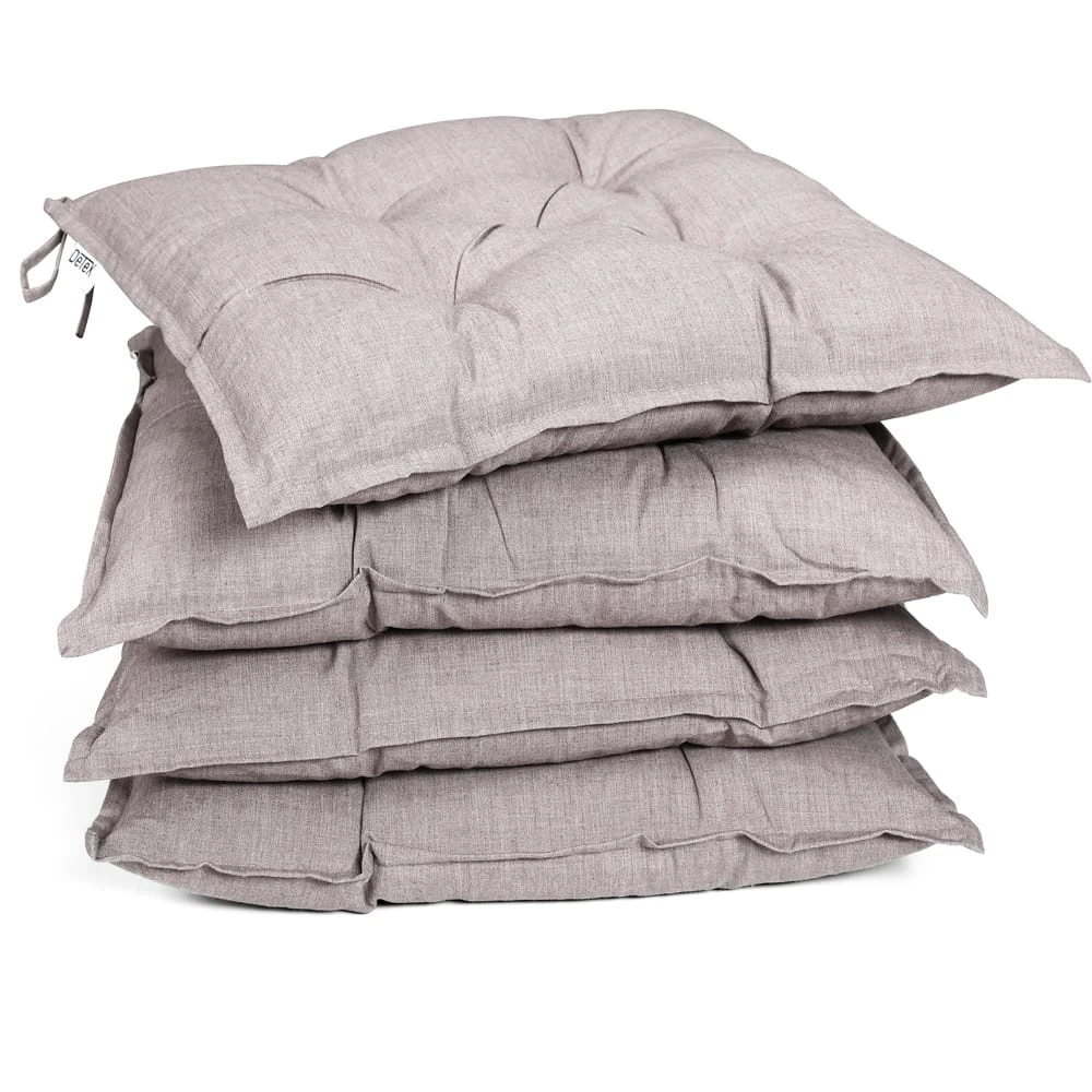 Sitzkissen 4er-Set Creme Meliert 40x40x8cm 1 Sitzkissen 4er-Set Creme Meliert 40x40x8cm