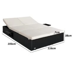 Polyrattan Sonnenliege Schwarz/Creme 196x116x38cm Verstellbar -GartenMeister Verkäufe 8fbd039f127a2919661070b252f2f165 de 992855d 3 1