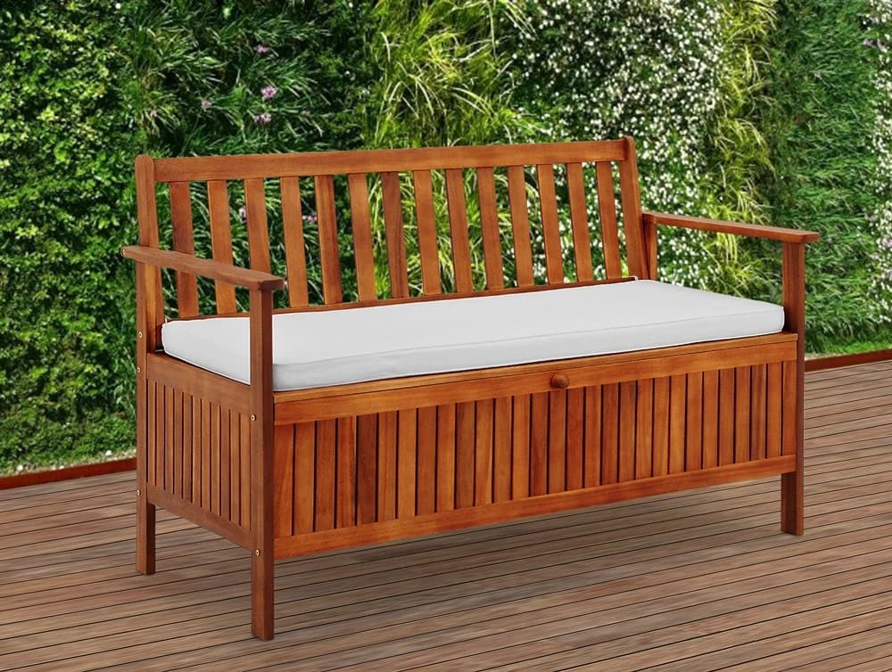 Gartenbank Akazienholz 120x62x82cm Mit Stauraum 1 Gartenbank Akazienholz 120x62x82cm Mit Stauraum