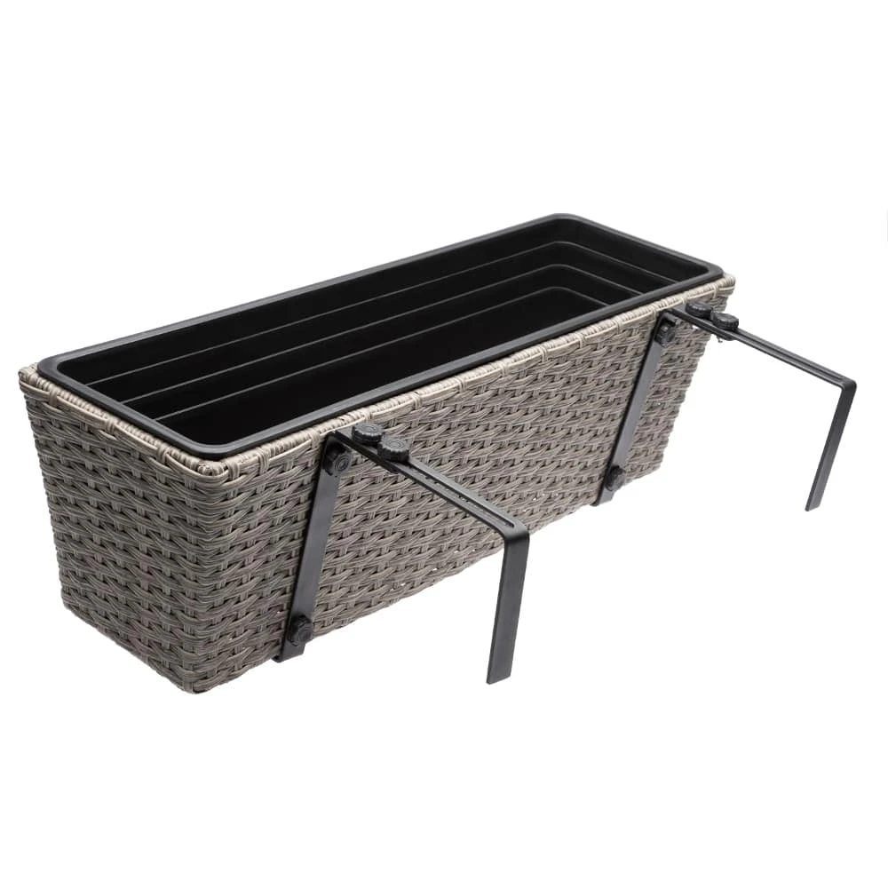 Polyrattan Blumenkasten 2er-Set Creme 4 Polyrattan Blumenkasten 2er-Set Creme – Bild 4