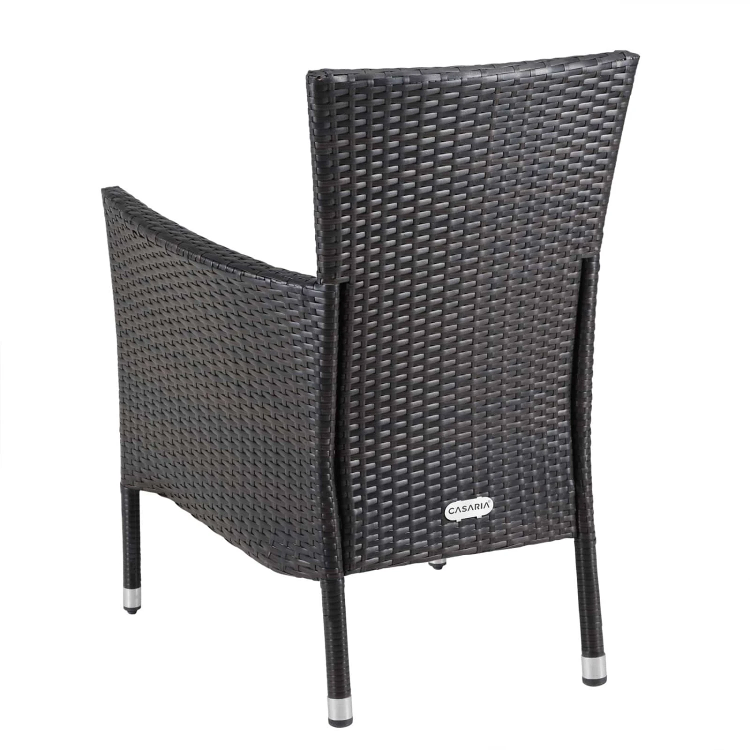 Polyrattan Gartenstuhl 2er-Set Braun/Creme Stapelbar 4 Polyrattan Gartenstuhl 2er-Set Braun/Creme Stapelbar – Bild 4