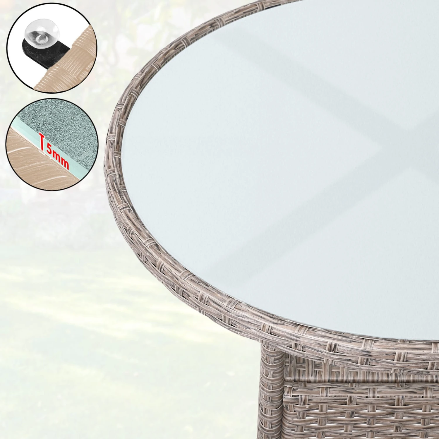 Polyrattan Tisch Creme Ø60cm 7 Polyrattan Tisch Creme Ø60cm – Bild 7