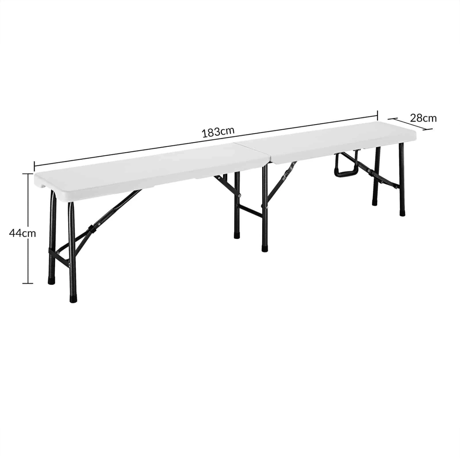 Bierbank 2er-Set Weiß Kunststoff 180cm 6 Bierbank 2er-Set Weiß Kunststoff 180cm – Bild 6