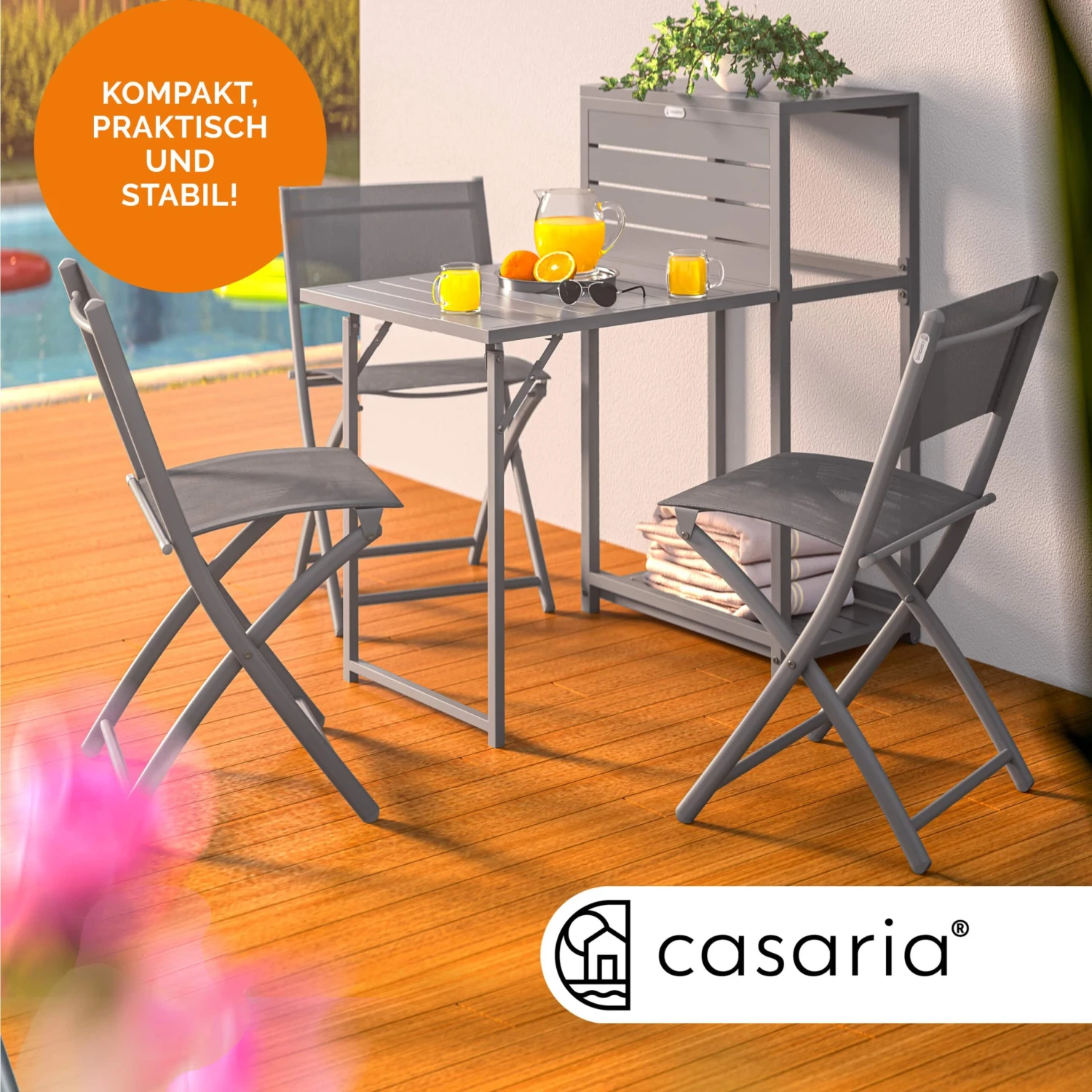 Gartenstuhl 4er-Set Grau 2 Gartenstuhl 4er-Set Grau – Bild 2