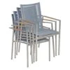 Gartenstuhl Monza 4er-Set Grau Stapelbar