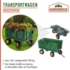 Transportwagen Grün 114x52x64cm 550kg -GartenMeister Verkäufe 9a95a9f1188e2ca498bb1a1beb181cd5 de 101453d 19