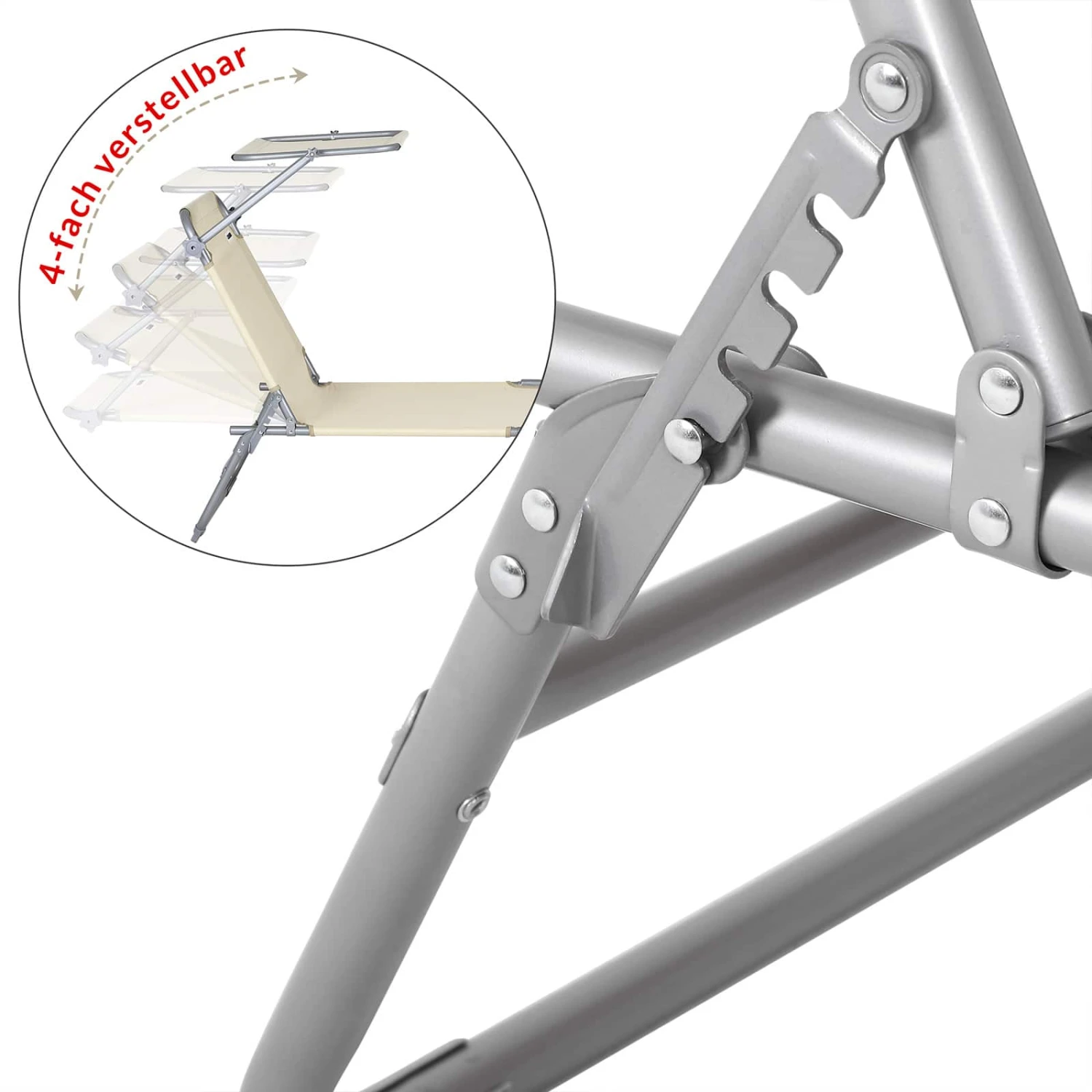 Sonnenliege Hawaii Beige Alu 195x60x30cm 4 Sonnenliege Hawaii Beige Alu 195x60x30cm – Bild 4