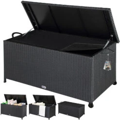 Polyrattan Auflagenbox Schwarz 122x56x61cm Griffe -GartenMeister Verkäufe 9acf106d6b37ce0ad142dec23b30a28c a de 102318g