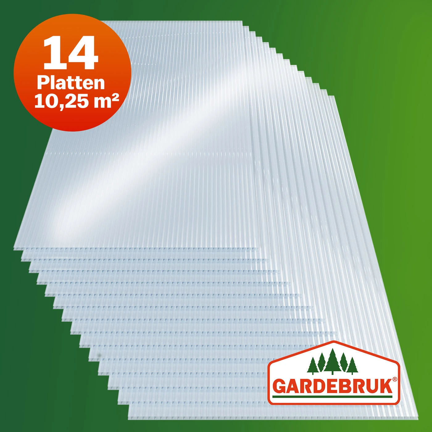 Hohlkammerstegplatten 14er-Set Transparent 10,25m² 13 Hohlkammerstegplatten 14er-Set Transparent 10,25m² – Bild 13