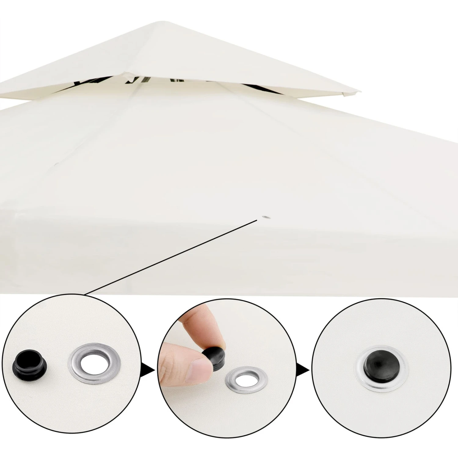 Pavillon Lorca Creme 3x3m 5 Pavillon Lorca Creme 3x3m – Bild 5