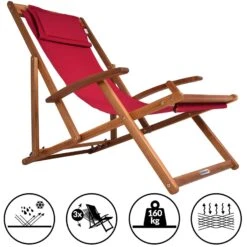 Sonnenliege Rot Akazienholz