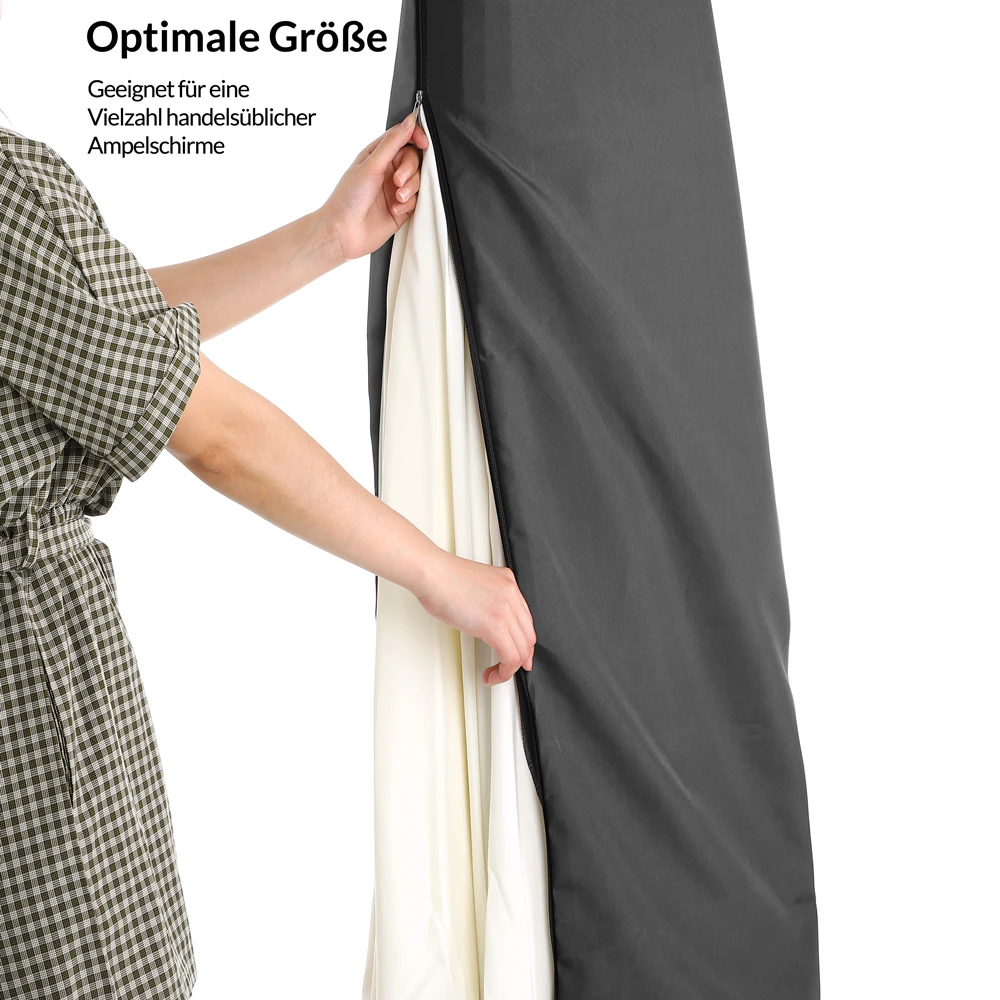 Abdeckung Ampelschirm Anthrazit 3,5m Reißverschluss 8 Abdeckung Ampelschirm Anthrazit 3,5m Reißverschluss – Bild 8