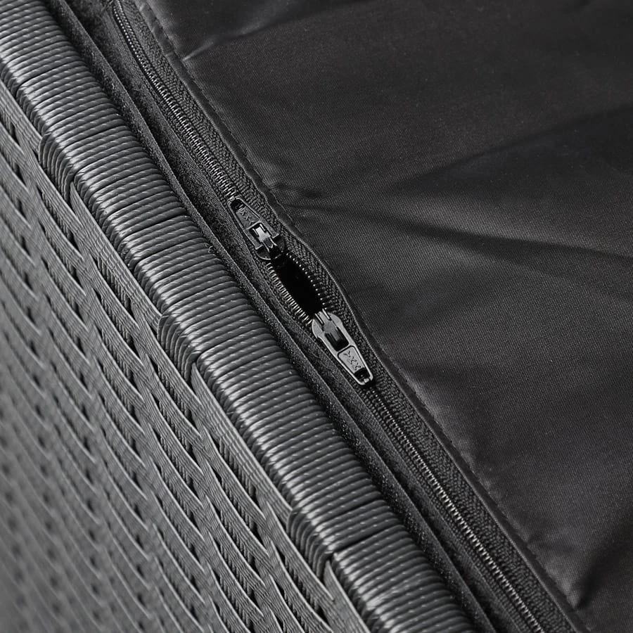 Polyrattan-Auflagenbox Schwarz 150x77x73cm Mit Rollen 6 Polyrattan-Auflagenbox Schwarz 150x77x73cm Mit Rollen – Bild 6